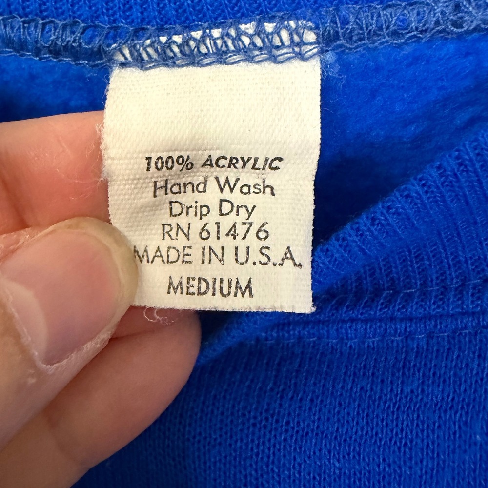 Vintage 80s Las Vegas Sweatshirt Royal Blue Raglan Made in USA Medium Retro - Picture 2 of 5